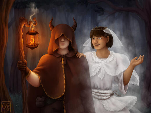 Hedwig and Quinn (Halloween)